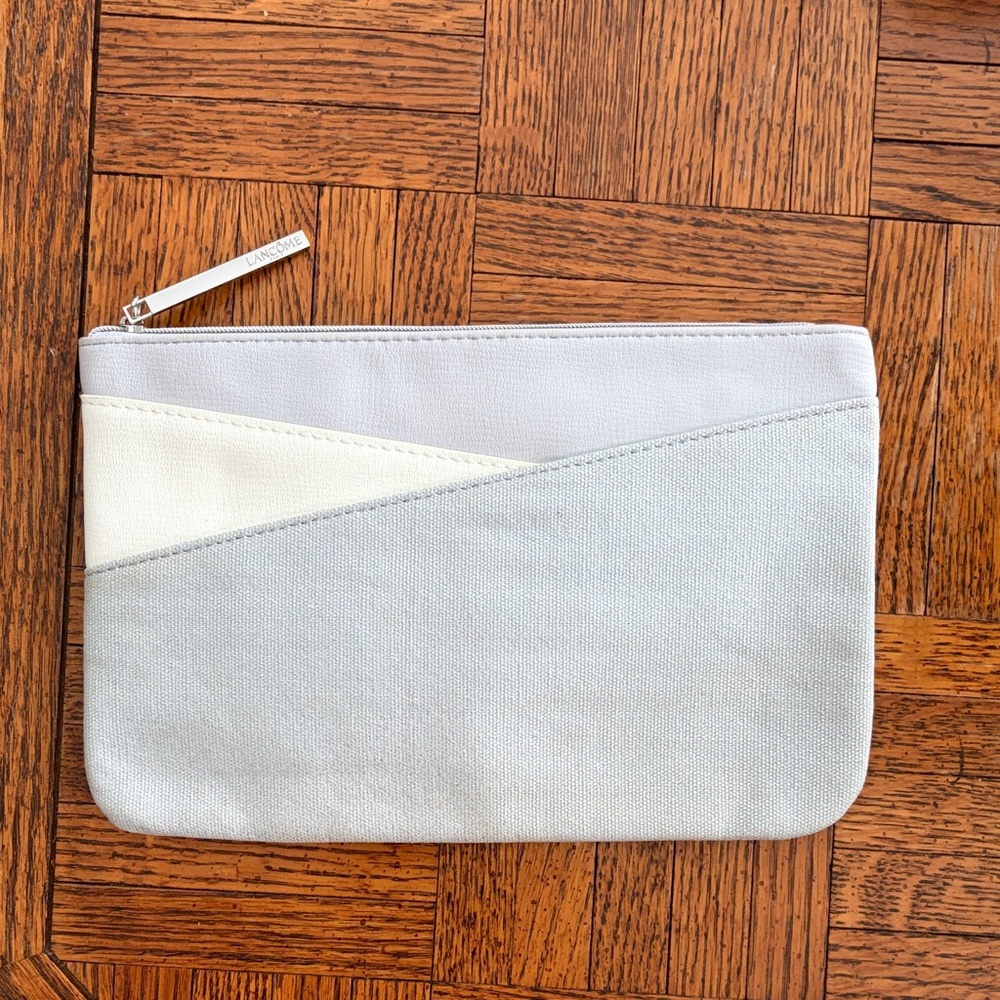 Lancome Gray and Cream Cosmetic Bag